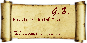 Gavaldik Borbála névjegykártya