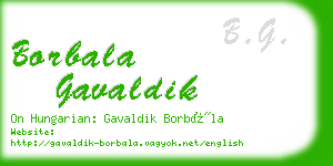 borbala gavaldik business card